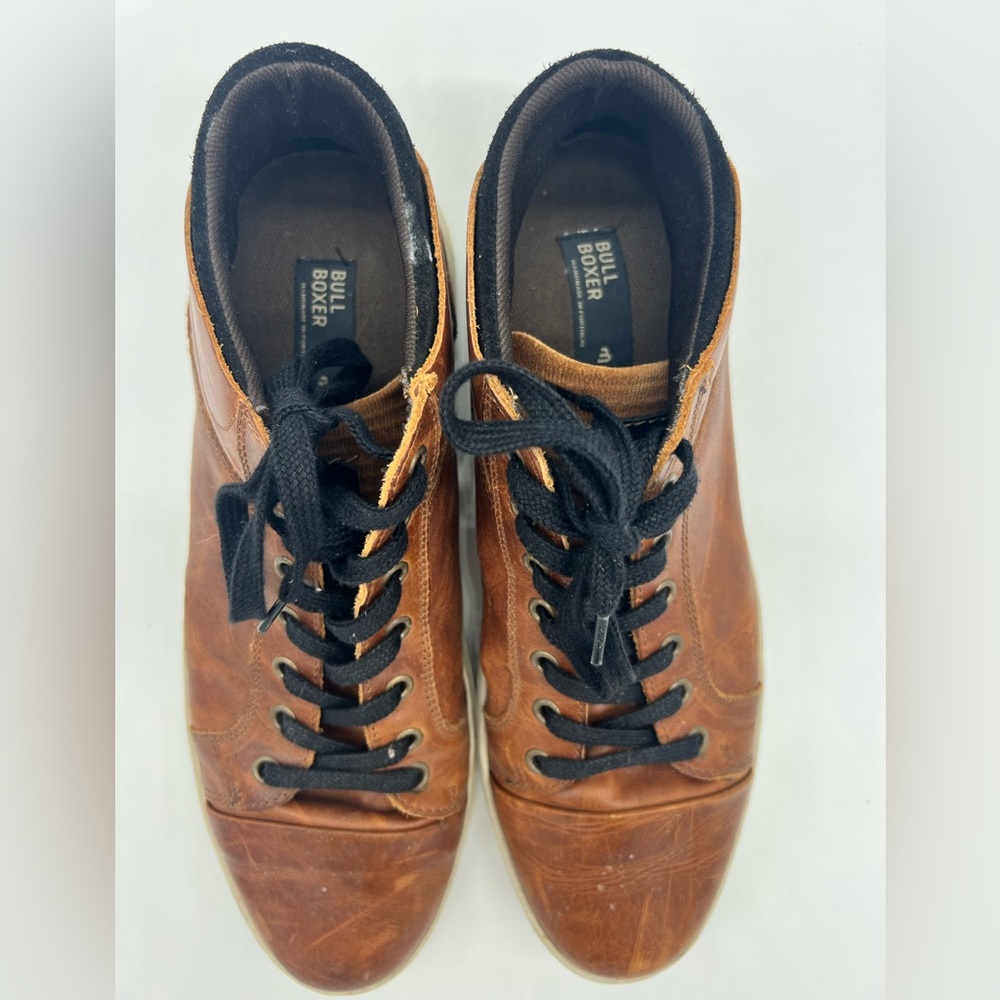 Bull Boxer Brown Leather High Top Sneakers - Picture 7 of 9